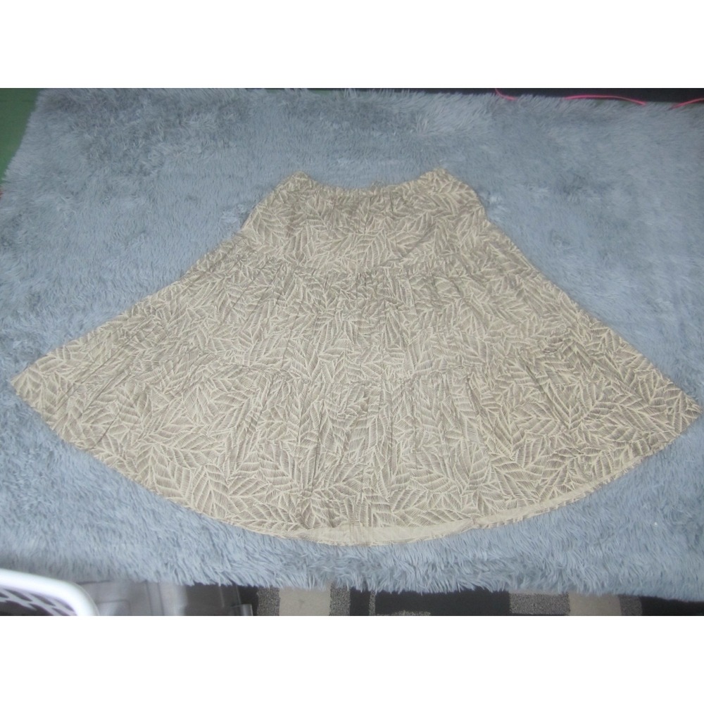 White Stag Womens Skirt Large Fit & Flare Abstract Leaf Print Polyester Cotton - Picture 5 of 9